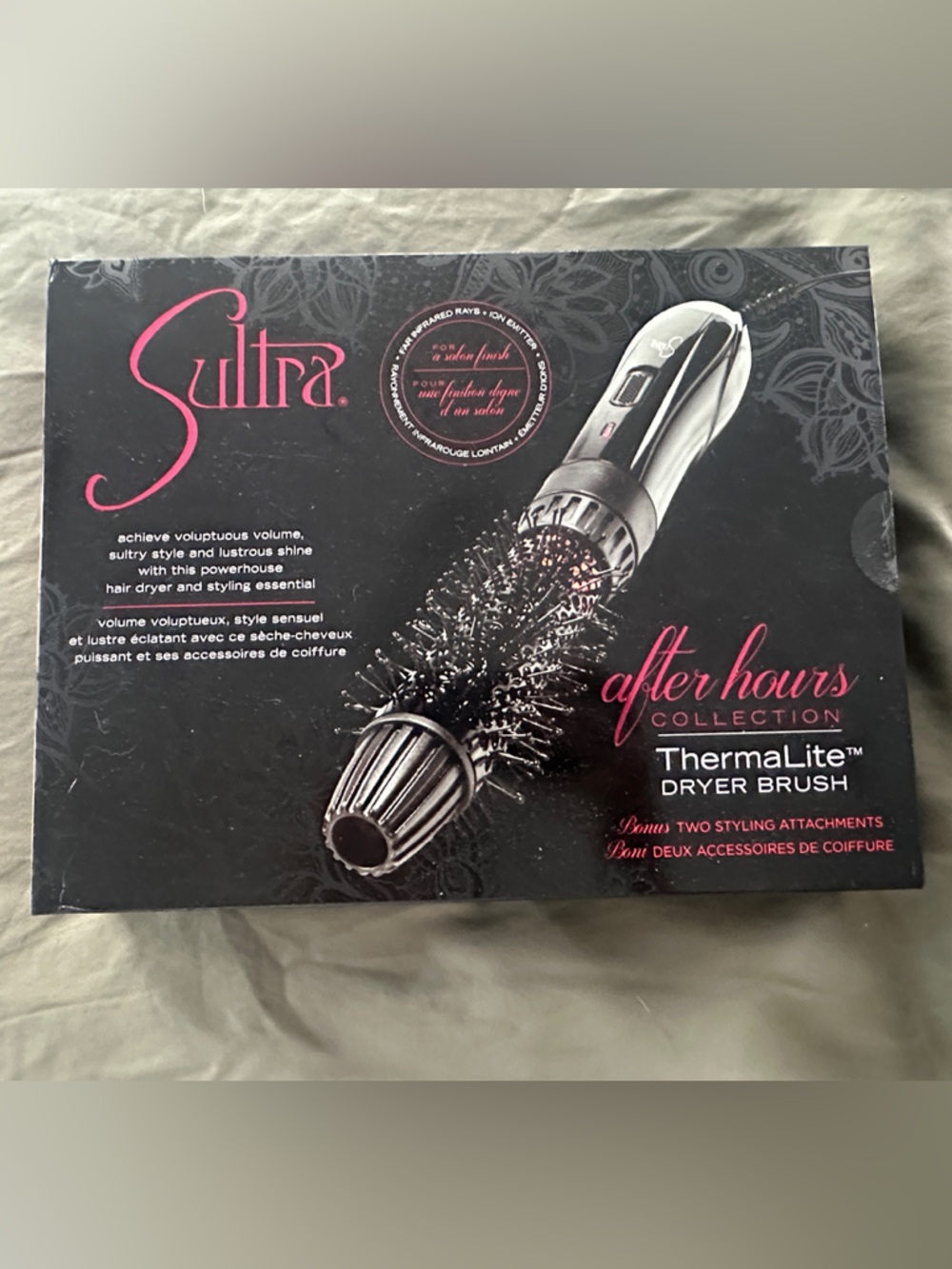 Sultra After Hours ThermaLite Dryer Brush — Black/Silver